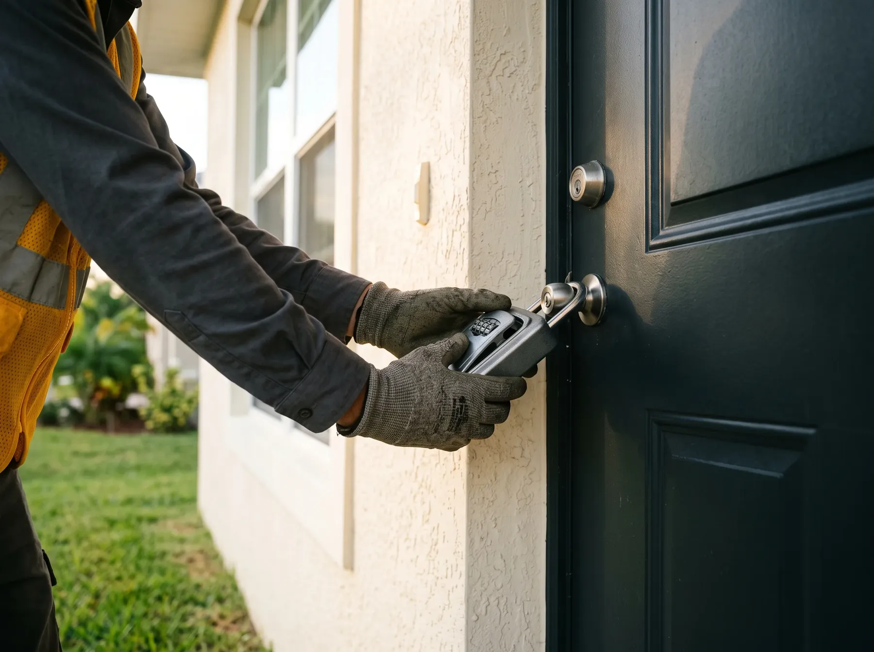 Installing a lockbox on a vacant home
